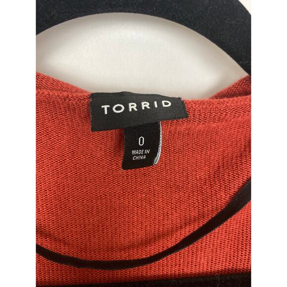 Torrid Women's Hooded Open Front Cardigan Rust Orange Size 0 Rayon - Picture 2 of 8